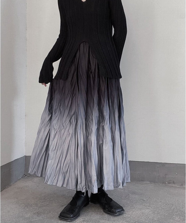Gradient Wrinkled Skirt